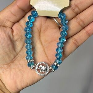 ✨5/$25 Deal!✨ Blue Crystal Elephant Charm Bracelet